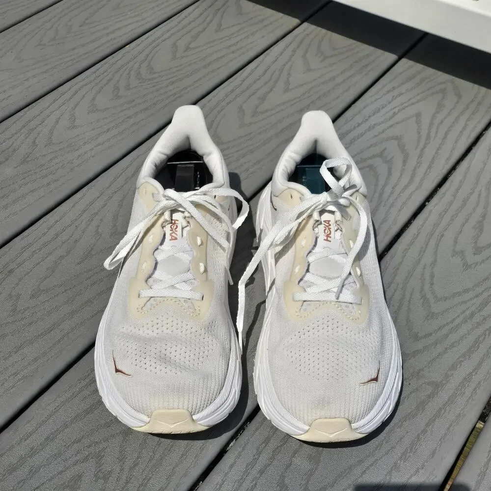 Hoka One Women's Arahi 7 Running Shoes White/brown, Size 10.5
